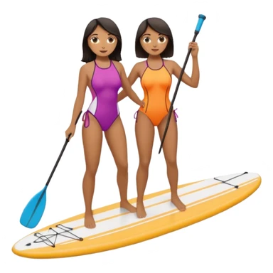 Dark haired women on Standing paddle board sticker