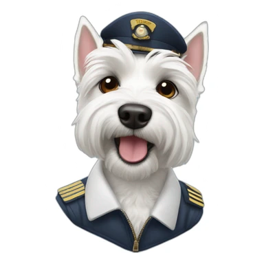 Westie (dog) as a pilot  sticker