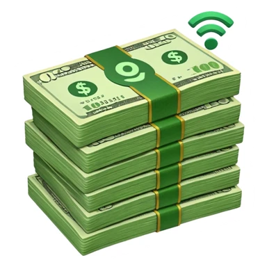 wifi money bill stack sticker