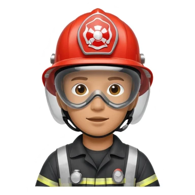 Firefighter with respiratory protection white helmet sticker