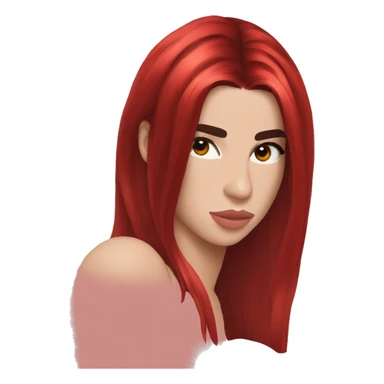 dua lipa with red long hair sticker
