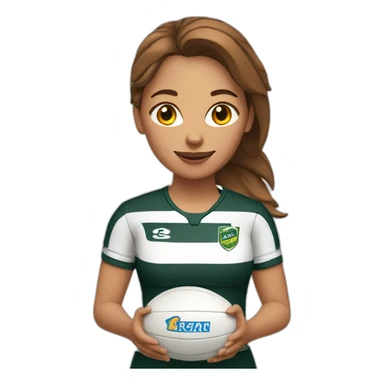 Rugbygirl White with brown hair with ball sticker