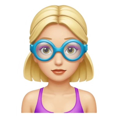 Woman with swim goggle sticker