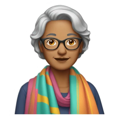 middle-aged-woman-with-graying-bob-and-glasses-wearing-colorful-shawl sticker