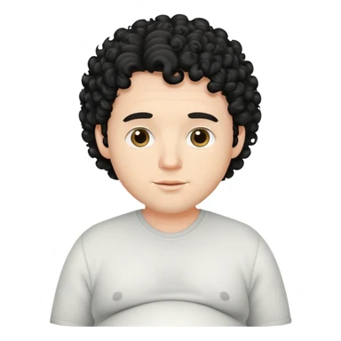 Pregnant white man with black curly hair sticker