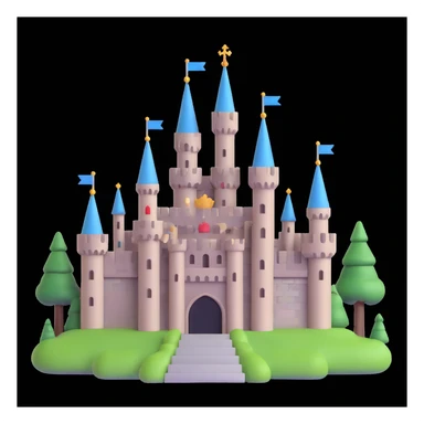 king and queen, castle background sticker