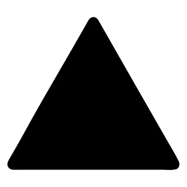 Solid filled icon style of a green triangle pointing upwards with a solid fill and transparent background. sticker