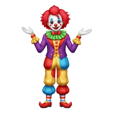 Clown – Bright makeup, red nose, colorful wig, exaggerated smile, full body sticker