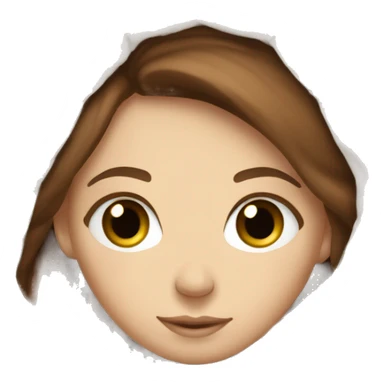 White girl with brown hair cozy with a blanket sticker