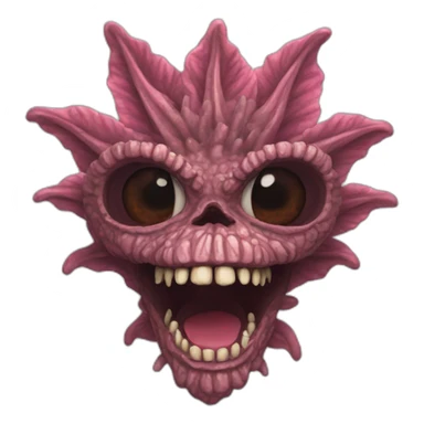 demogorgon monster stranger things with flower mouth sticker