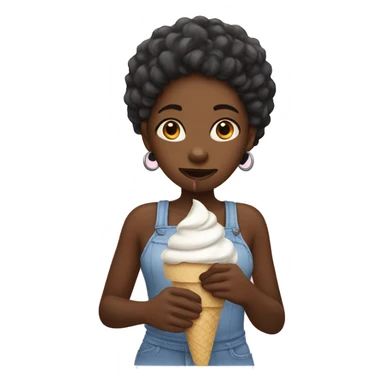 black girl eating ice cream sticker