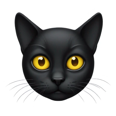 Black cat with yellow eyes and half an ear  sticker
