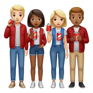 A group of thristy people having soda. sticker