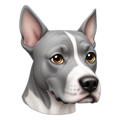 gray staffordshire pointy ears sticker