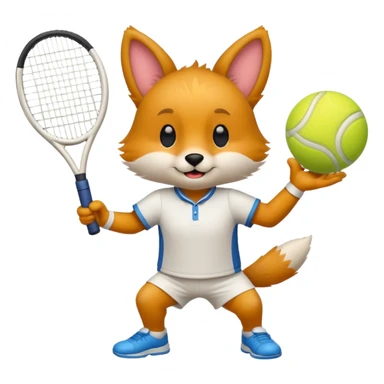 animal playing tennis sticker