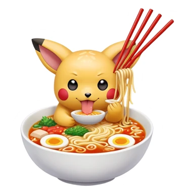 Pokemon eating ramen sticker