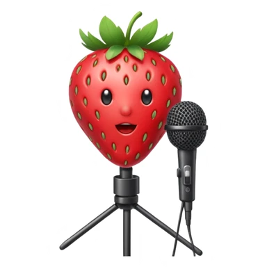 strawberry front the mic sticker