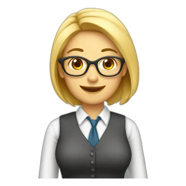 Teacher woman happy with classe sticker