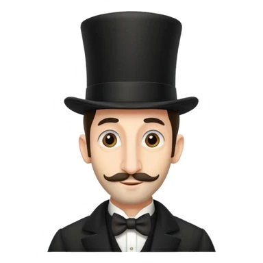 Jewish man with long nose and a top hat sticker