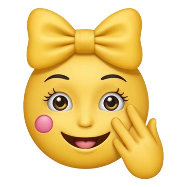 Şimdi sana bir tane emoji göstereceğim eli ağzında gözlerinde kirpik kafasında da kurdele olsun sticker