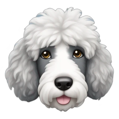 sheepadoodle with blueish grey eyes sticker