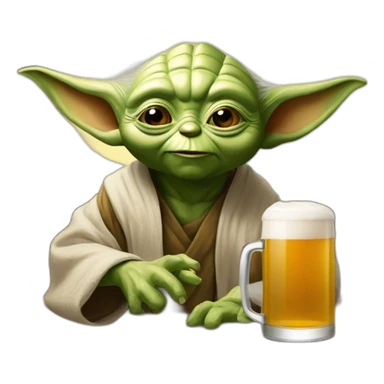 Behe Yoda en train de boire une bière sticker