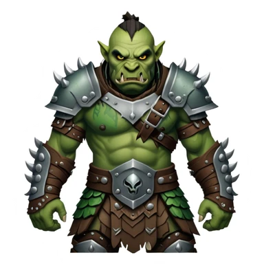 Cinematic Realistic WoW Orc Warrior Portrait, captured in a dynamic, battle-ready stance, muscles bulging beneath intricately detailed tribal armor accented with dark leather and iron. His fierce, determined eyes and battle-scarred green skin are rendered with dramatic natural lighting and high shine, exuding raw, relentless fury in a fierce combat pose. sticker