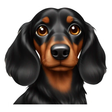 black and brown long haired daschund  sticker
