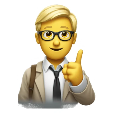 nerd smiley with index finger pointed up sticker