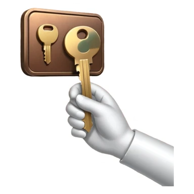 emoji de mano sujetando unas llaves con el fondo de un departamento sticker