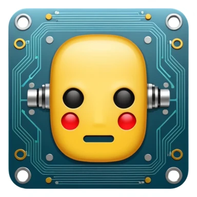 ai chip, circuit pattern, no face, emoji style sticker