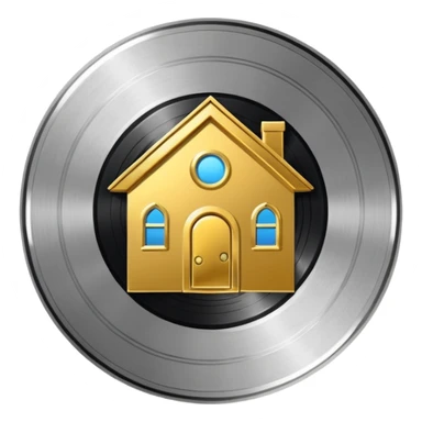 platinum vinyl with a gold house logo in the middle sticker