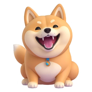 shiba inu laughing sticker