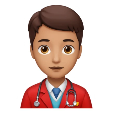 doctor with red uniform sticker
