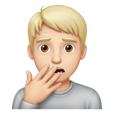 Nervous finger biting sticker