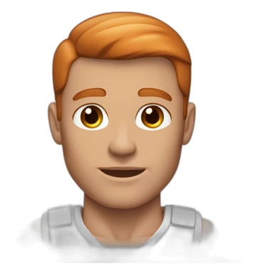 muscle blue eyes man slick bronze-copper hair clean shaven sticker