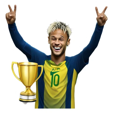 Neymar jr with wirld cup  sticker