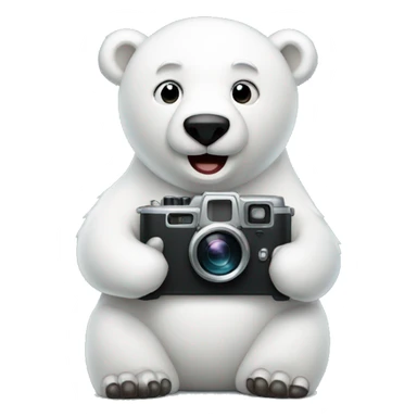 Christmas Polar bear holding a camera  sticker