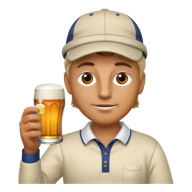 Golfer drinking a beer sticker