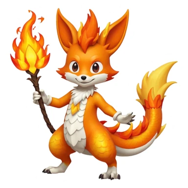 Braixen-dragon-fusion sticker