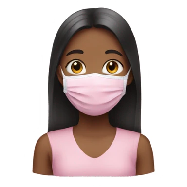 Girl with pink face mask on sticker