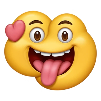 Tongue sticking out between twofingers sticker