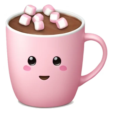 Light pink mug with hot chocolate and marshmallows on top  sticker