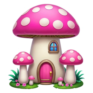 pink mushroom apartment sticker