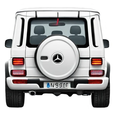 White Mercedes gwagon back sticker
