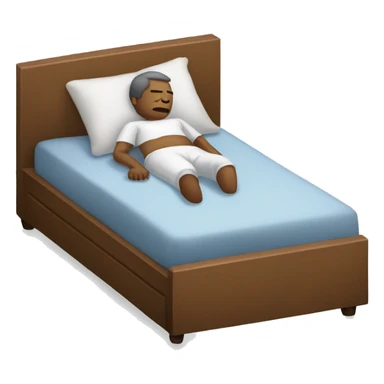 A sick man sleeping on bed sticker
