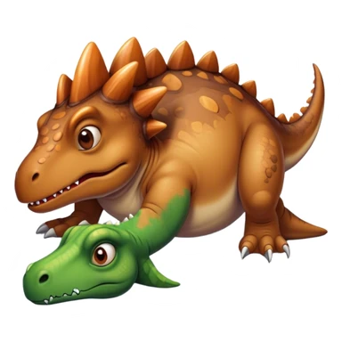 tired office dinosaur lying on the floor sticker