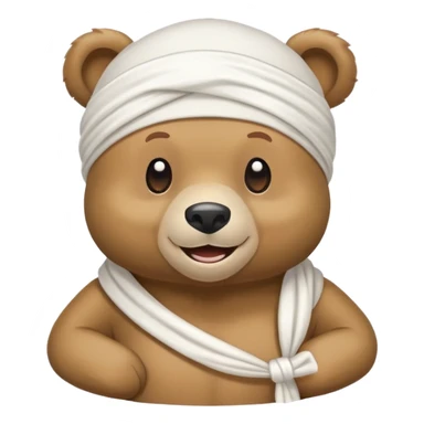 Cartoon bear with a white durag tied around its head sticker