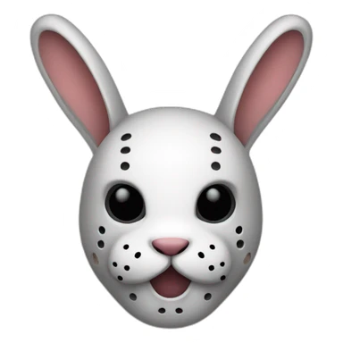 bunny with Jason Voorhees mask sticker