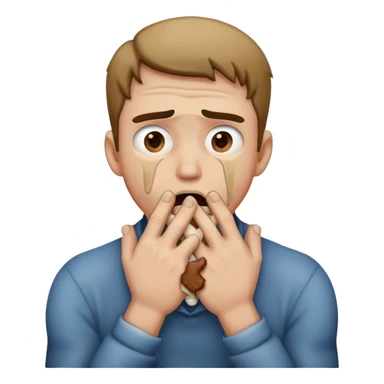 A man choking himself with his hands sticker